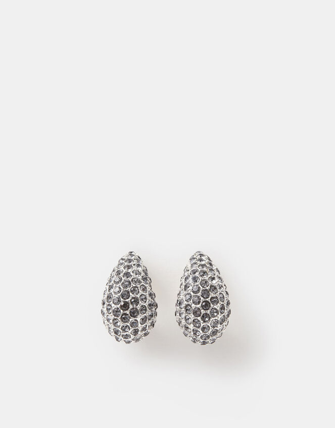 Diamanté Curve Teardrop Earrings, , large