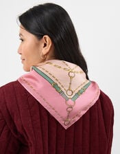 Chain Print Square Satin Scarf, , large