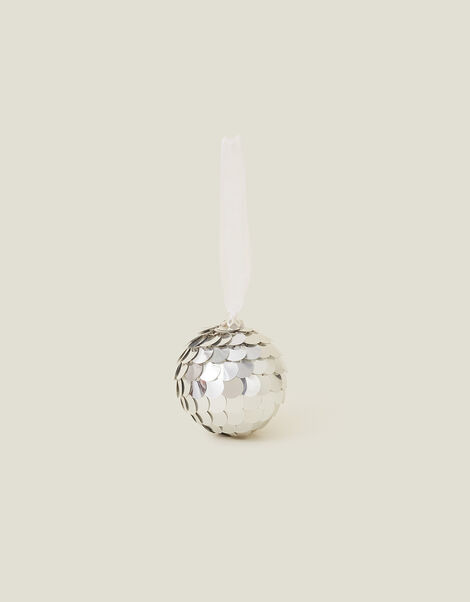 Hand-Embellished Sequin Bauble, Silver (SILVER), large