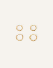 14ct Gold-Plated Hoop Earring Set of Two , , large