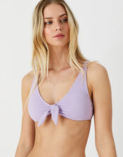 Crinkle Bunny Tie Bikini Top, Purple (LILAC), large