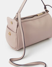 Faux Leather Crossbody Bag, Brown (MOCHA), large