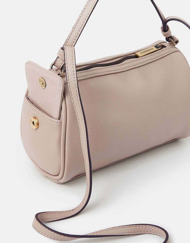 Faux Leather Crossbody Bag, Brown (MOCHA), large