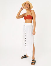 Button Down Skirt in LENZING™ ECOVERO™, White (WHITE), large