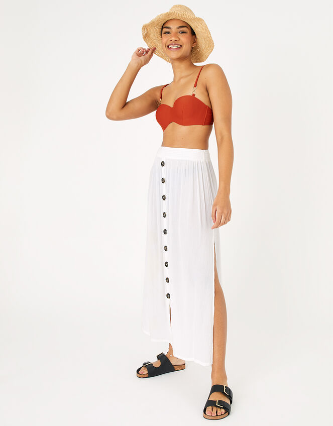 Button Down Skirt in LENZING™ ECOVERO™, White (WHITE), large