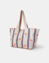 Palm Stripe Tote Bag, , large
