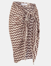 Zigzag Knit Sarong, Natural (NATURAL), large