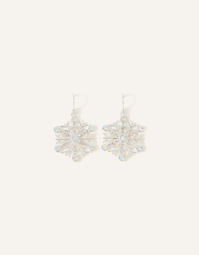 Crystal Snowflake Earrings, , large