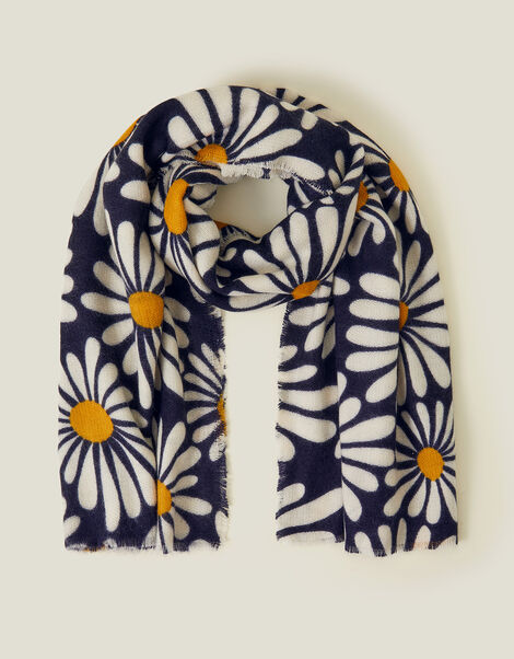 Daisy Print Blanket Scarf, , large