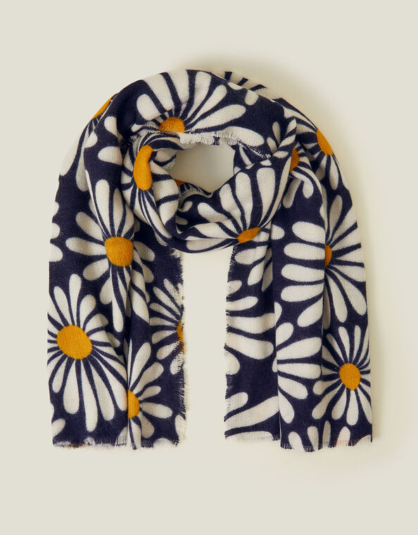 Daisy Print Blanket Scarf, , large