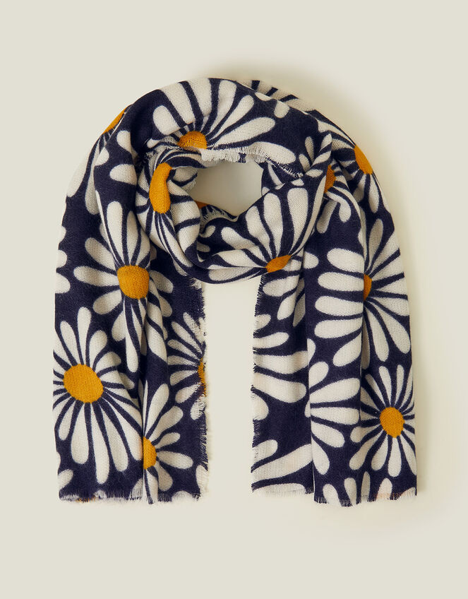Daisy Print Blanket Scarf, , large