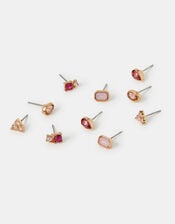 5-Pack Gemstone Stud Earrings, , large