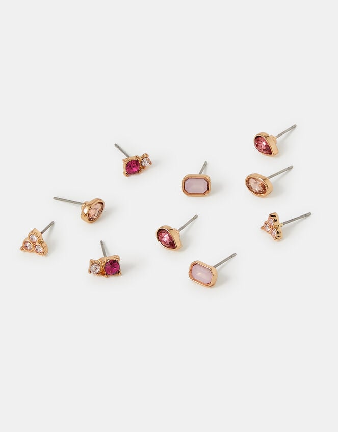 5-Pack Gemstone Stud Earrings, , large