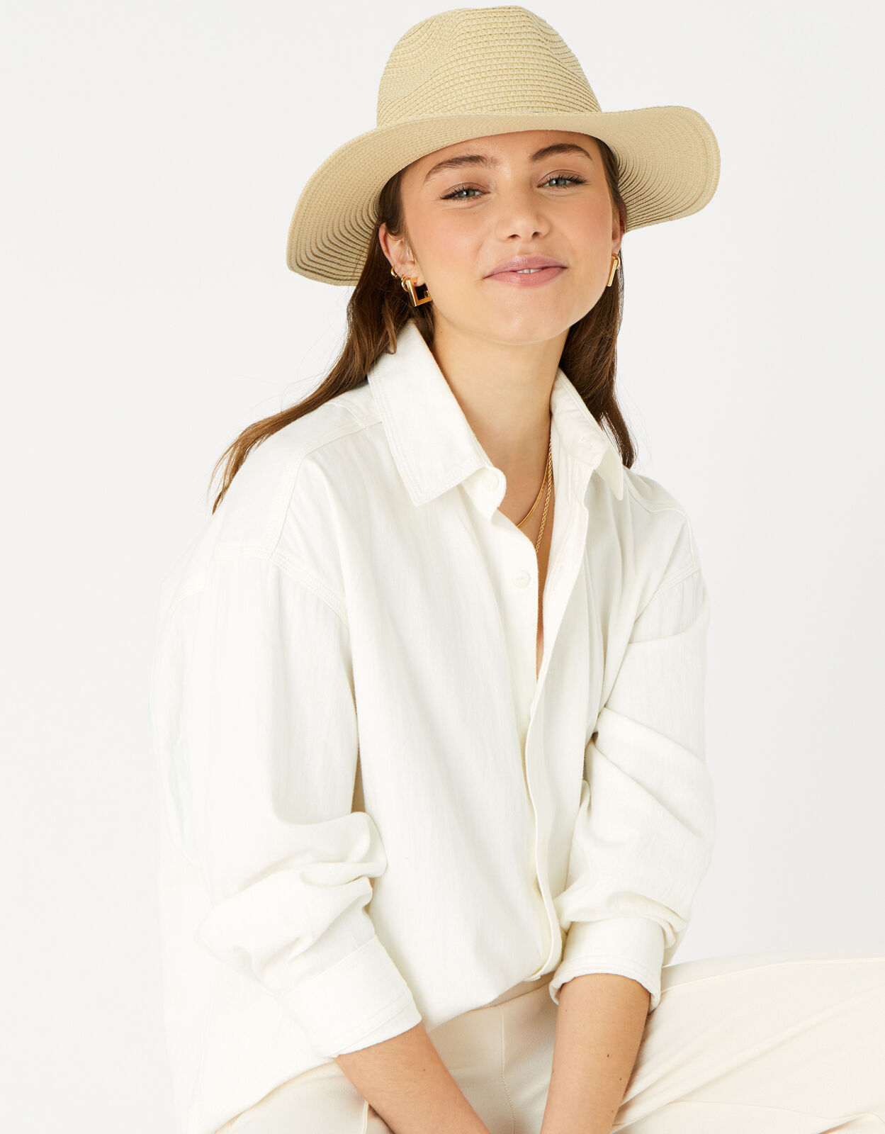 Packable Panama Trilby Hat Natural 