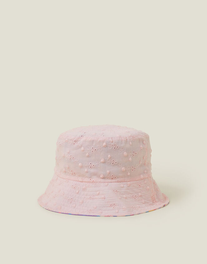 Girls Reversible Check Print Bucket Hat, Multi (BRIGHTS MULTI), large