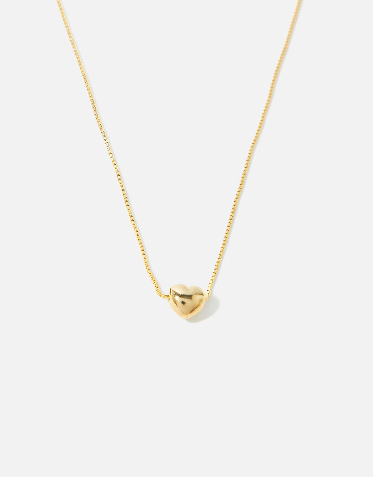 Gold-Plated Mini Puff Heart Necklace 