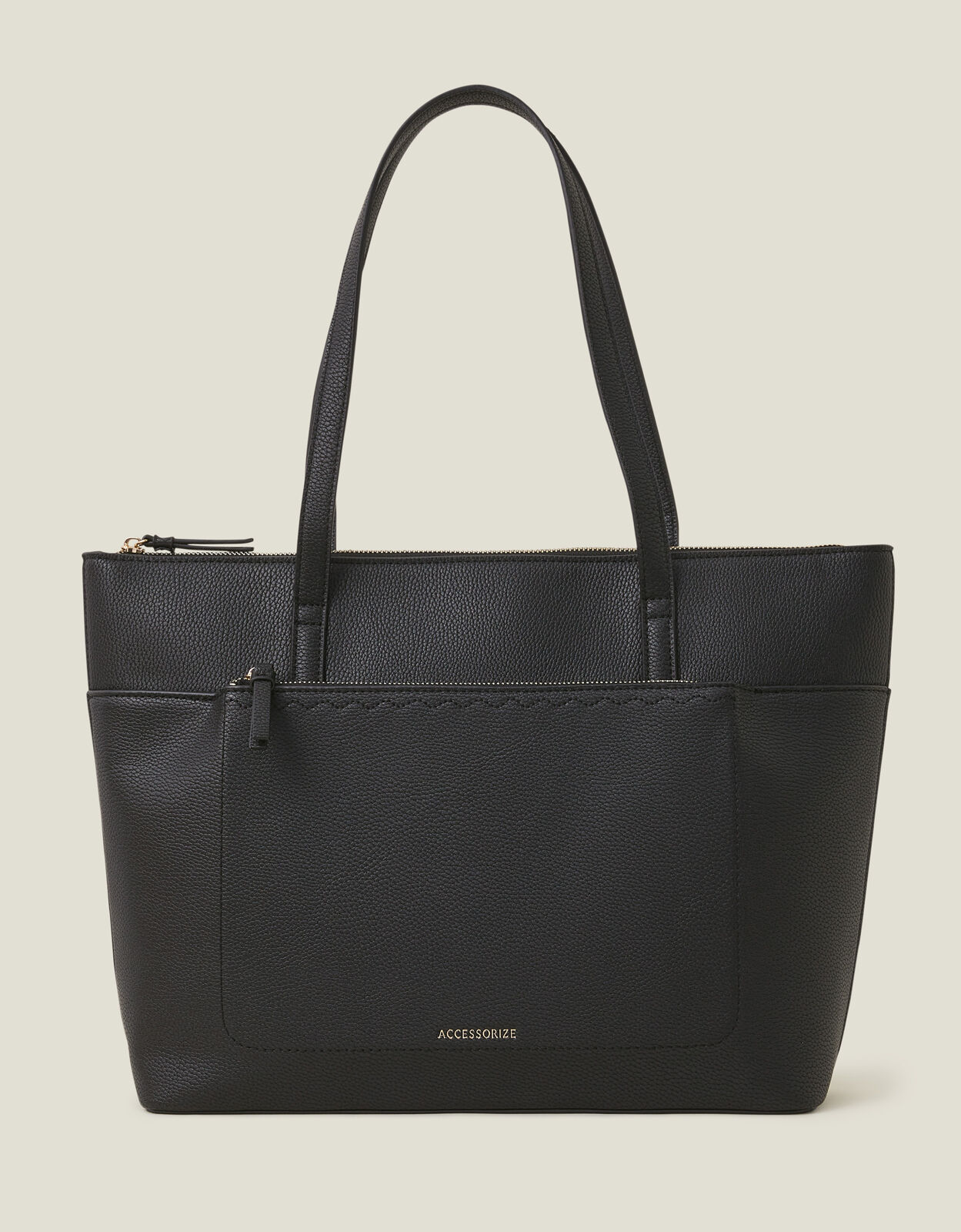 Faux Leather Tote Bag Women's Simple Fashion Zipper Shoulder - Temu
