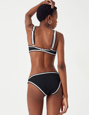 Blanket Stitch Bunny Tie Bikini Top, Black (BLACK WHITE), large