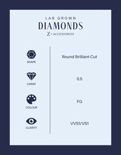 Lab Grown Diamond 0.5ct Pendant Necklace 9ct Gold, , large