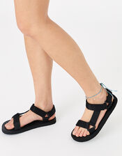 Strappy Sandals, Black (BLACK), large