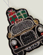 Embroidered Taxi Christmas Tree Decoration, , large