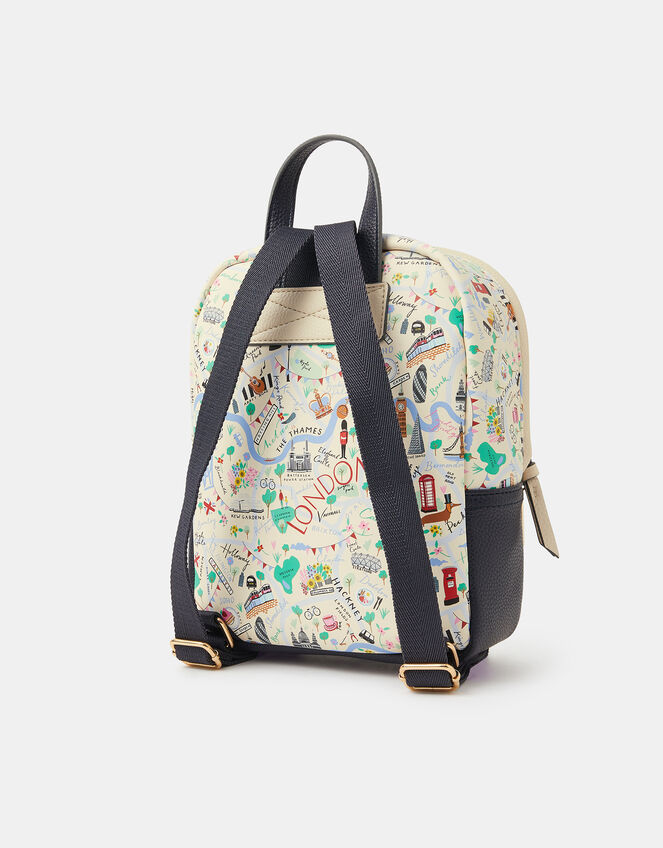 Small London Map Print Backpack, , large