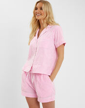 Stripe Cotton Short Pyjamas Set, Pink (PINK), large