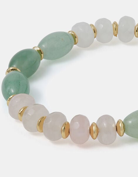 14ct Gold-Plated Aventurine Stone Bracelet, , large