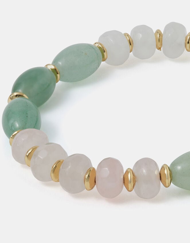 14ct Gold-Plated Aventurine Stone Bracelet, , large