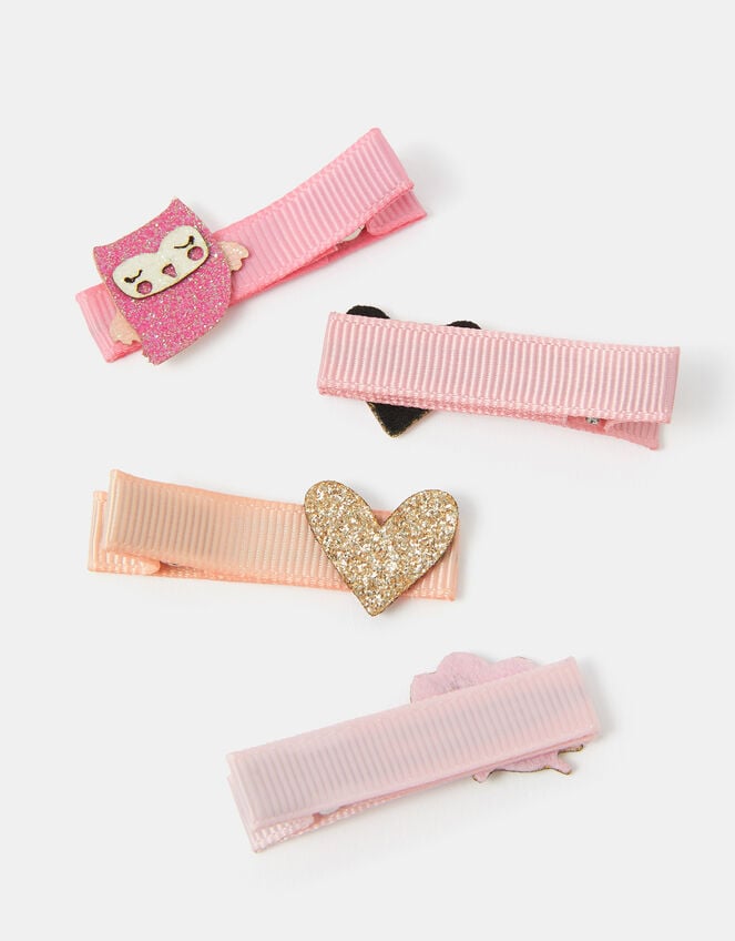 4-Pack Girls Woodland Friends Hair Clips, , large