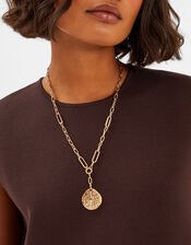 Coin Pendant Link Chain Necklace, , large