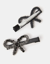 2-Pack Sparkle Bow Hair Clips, , large