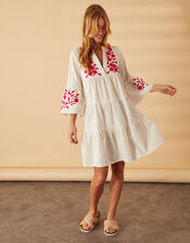 Floral Embroidered Dress, Ivory (IVORY), large