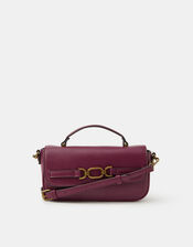 Snaffle Crossbody Bag, Red (BURGUNDY), large