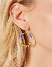 Beaded Bobble Drop Hoops, , large