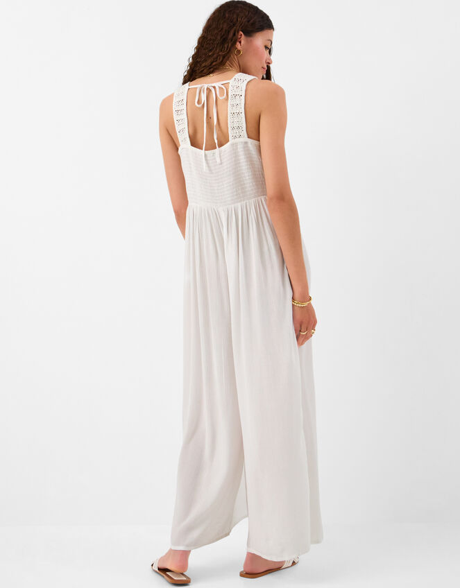 Sleeveless Crochet Jumpsuit, Cream (CREAM), large