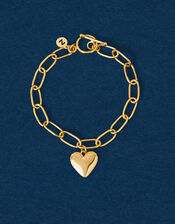 14ct Gold-Plated Heart Chain Bracelet, , large