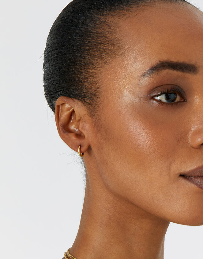 Gold-Plated Gem Hoop and Stud Set, , large