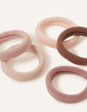 Thick Towelling Hair Bands 5 Pack, Multi (PASTEL-MULTI), large