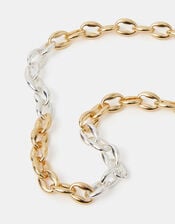 Two-Tone Chunky Link Chain Necklace, , large