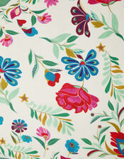 Floral Print Satin Triangle Scarf, , large