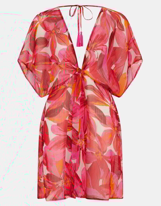 Floral Chiffon Mini Kaftan, Multi (BRIGHTS MULTI), large