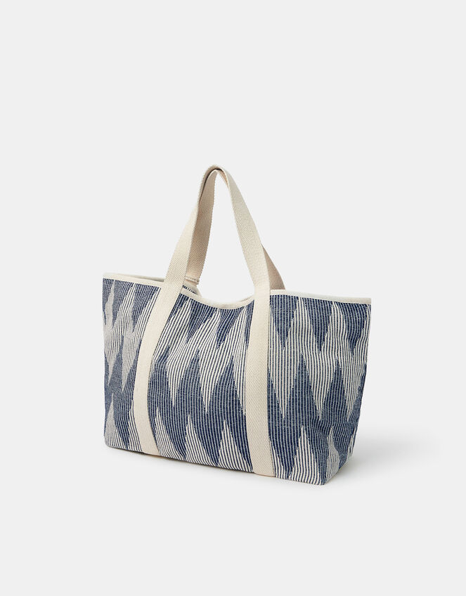 Chevron Canvas Beach Bag, , large