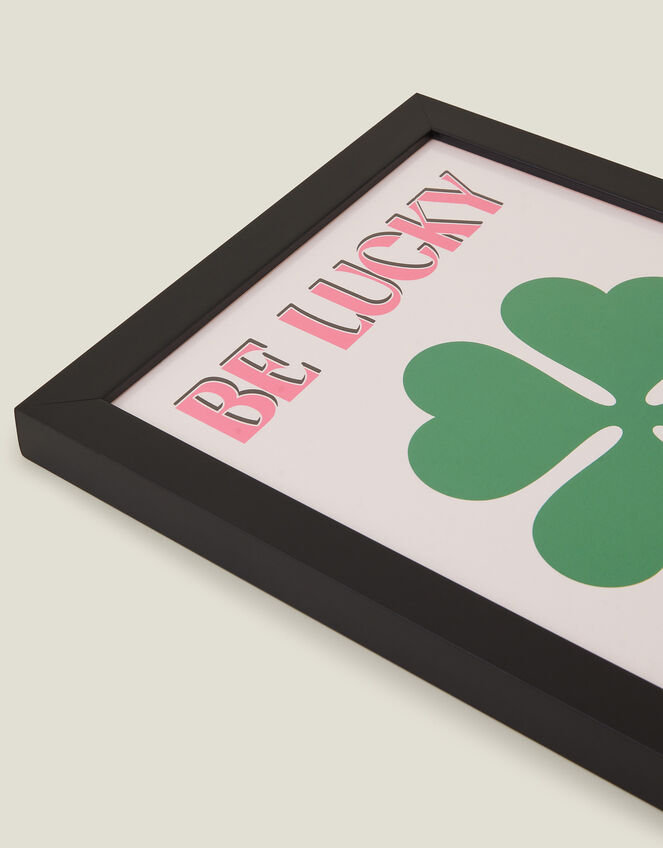 Pink Giraffe Print Co Be Lucky Framed A4 Art Print, , large