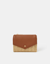 Metallic Raffia Fold Out Purse, , large