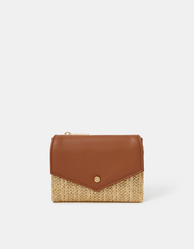 Metallic Raffia Fold Out Purse, , large