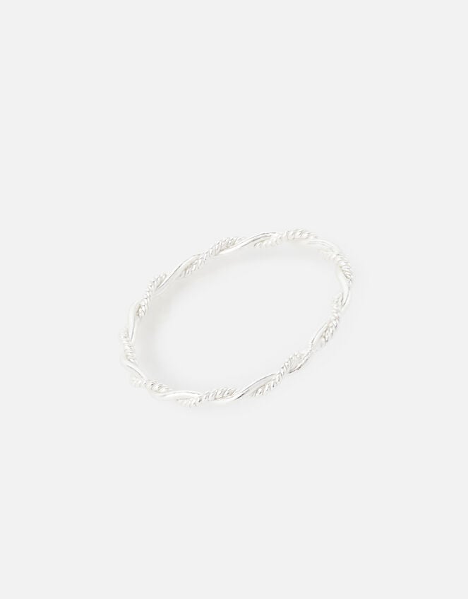 Sterling Silver Twisted Rope Ring, Silver (ST SILVER), large