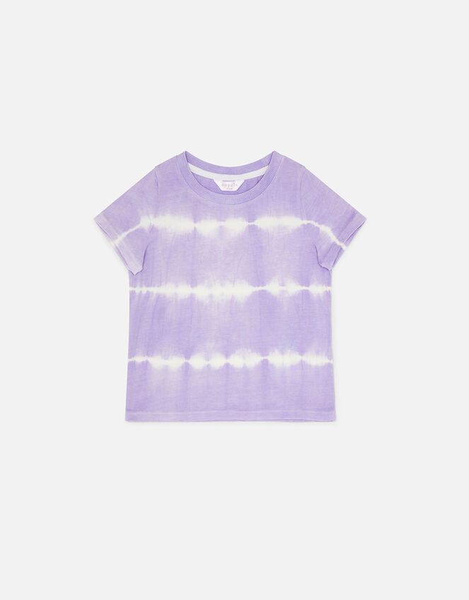 Girls Tie Dye Basic T-Shirt, Purple (PURPLE), large