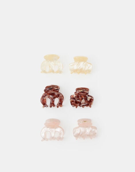 6-Pack Mini Marbled Claw Clips, , large