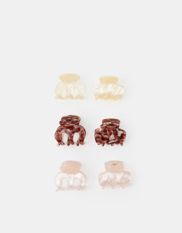 6-Pack Mini Marbled Claw Clips, , large